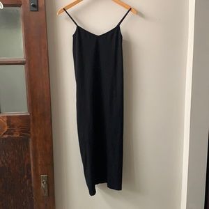 Free People Strappy Seamless Knee Length Slip Dress Black M/L